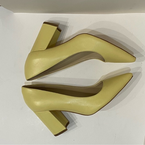 Yellow Block Heel Nine West Cara Pump Heels (Women’s 6.5) - Picture 5 of 12